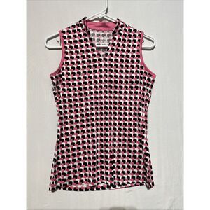 Tail White Label Women XS Multi‎ Stacked Cubes Stretch Novelty Neck Tank